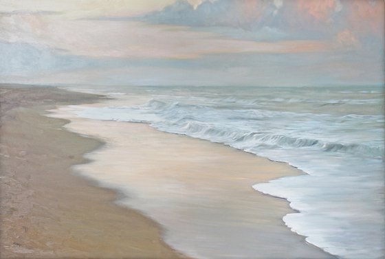 "Sea vibes 5" Blue beige landscape art
