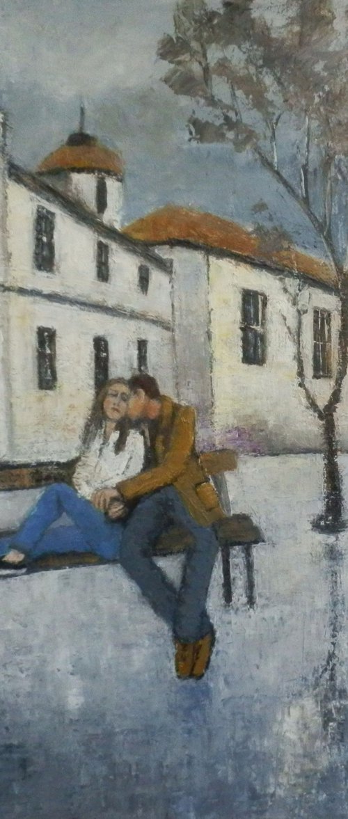 Two on a bench by Maria Karalyos
