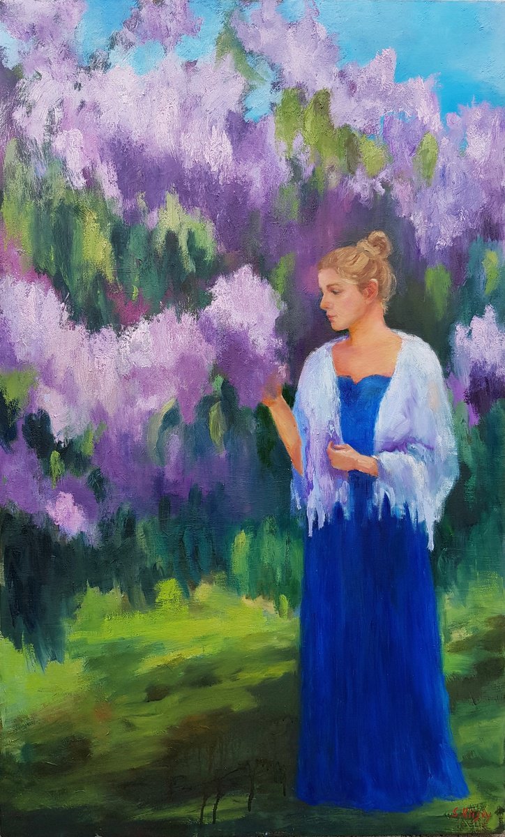 Woman in blue by Svetlana Grishkovec-Kiisky