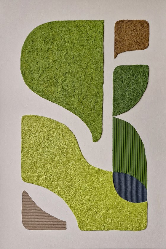 "Green Bay 3" High textured green art