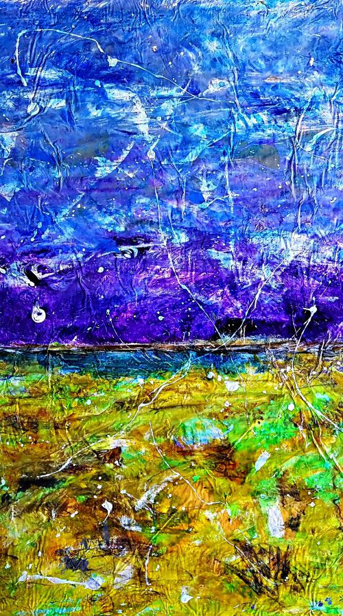 Senza Titolo 197 - abstract landscape - 112 x 85 x 2,50 cm - ready to hang - acrylic painting on stretched canvas by Alessio Mazzarulli
