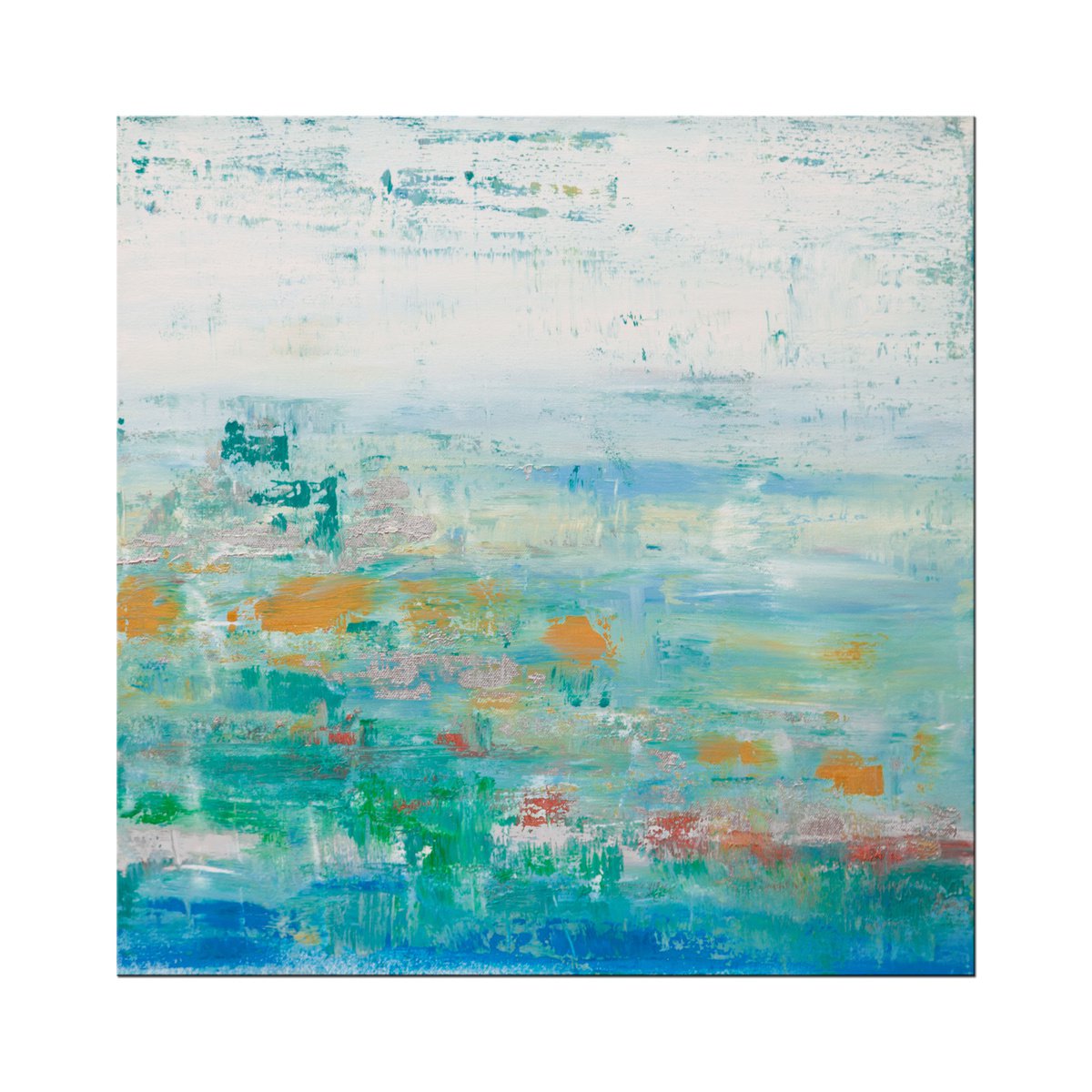 Abstract Acrylic Painting By Hilary Winfield, 20 X 20, Mountain Vista, Original Artwork