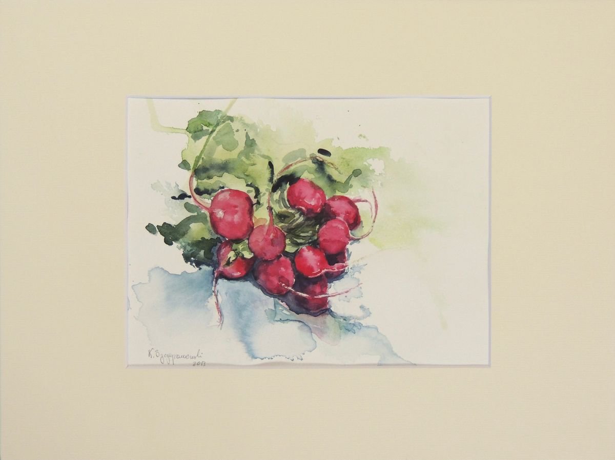 A bouquet of radishes by Krystyna Szczepanowski