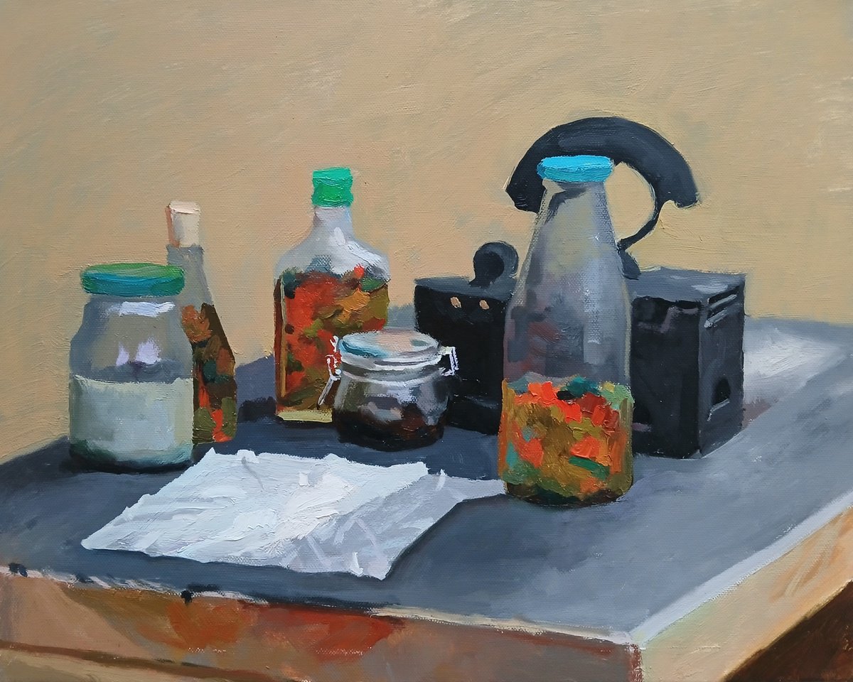 Impressionistic Still Life Oil Painting By Vasyl Koval, 20 X 16", Potion, Original Artwork