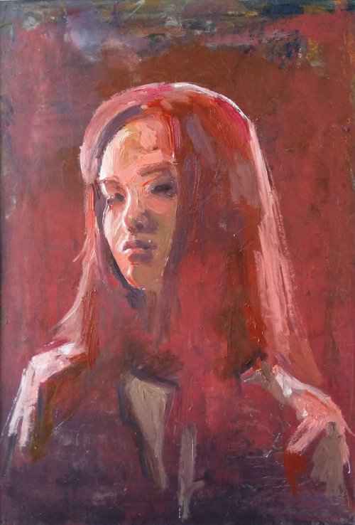 Portrait(oil painting, 27x40cm) by Kamsar Ohanyan