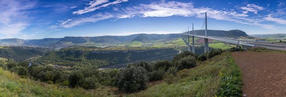 Millau Viaduct cross the Tarn river near Millau in southern France