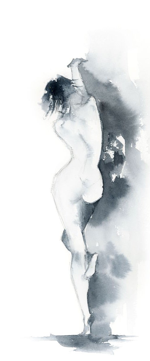 Nude Woman Figure in blue n.5 by Sophie Rodionov