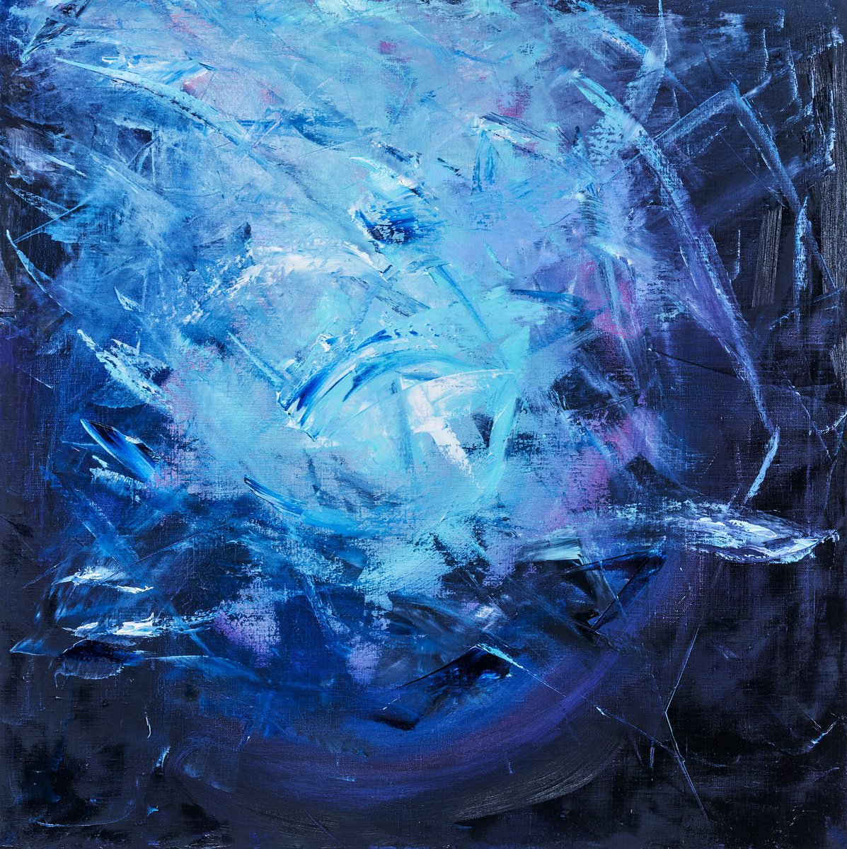 Abstract Oil Painting By Tanya Bilous, 31 X 31", Wind, Original Artwork