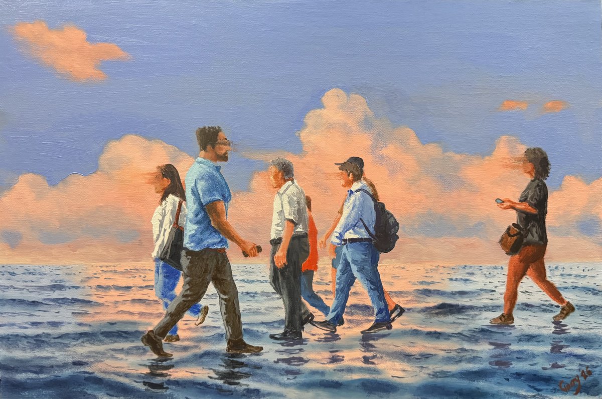 Surrealistic Oil Painting , Crossing 04 By Garry Arzumanyan, 24 X 16, Artwork For Sale On Artfinder