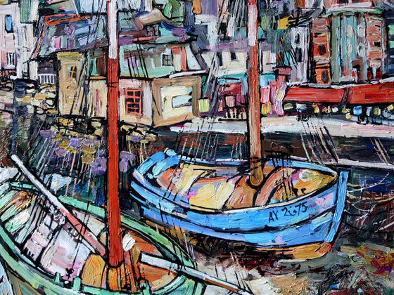 Boats of the city of Auray.