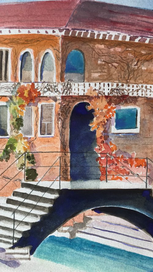House in Venice a watercolor painting by Geeta Yerra