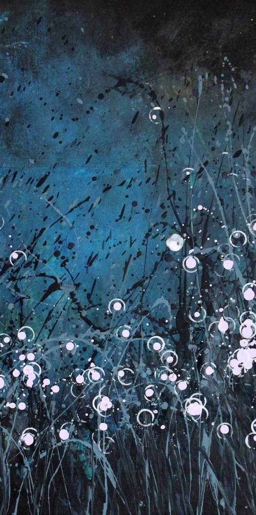 Notturno Regale #11  - Original abstract floral landscape by Cecilia Frigati