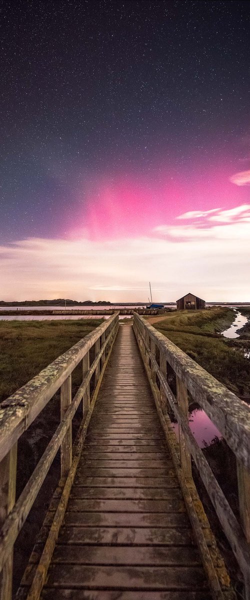 'The Northern Lights Over Newtown Nature Reserve' Giclée Fine Art Print by Chad Powell