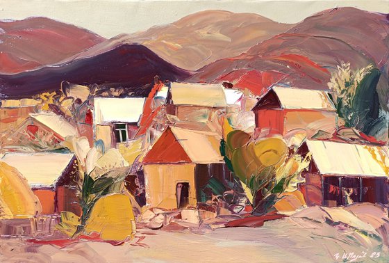 Textured Landscape (70x50cm, oil painting, impressionistic)
