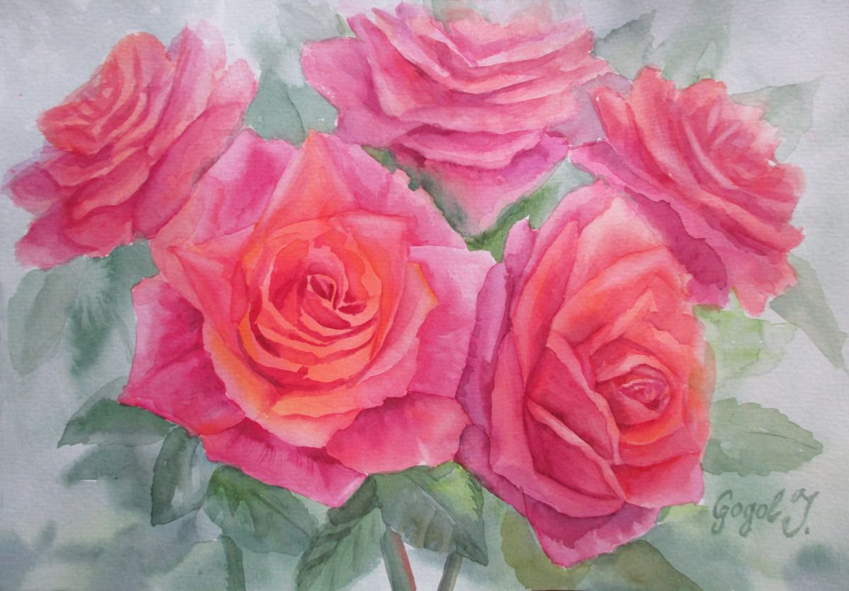Gentle roses by Julia Gogol