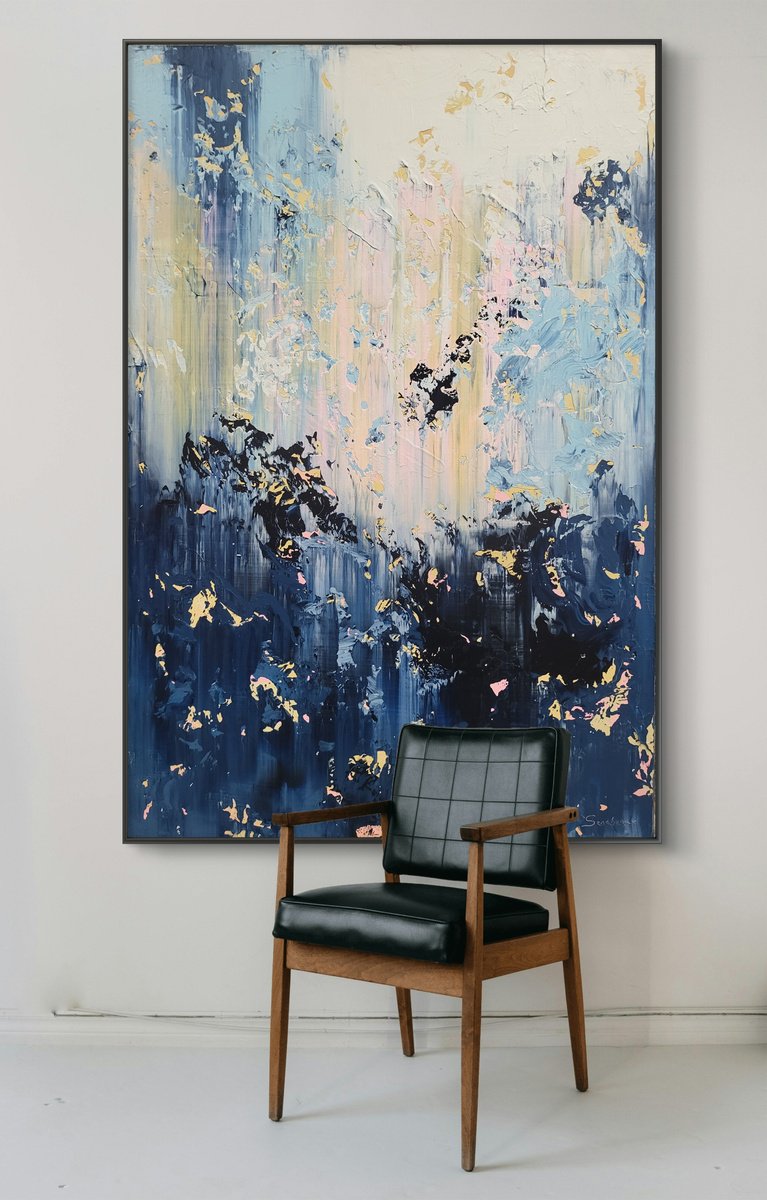 Abstract Acrylic Painting By Alex Senchenko, 39 X 59, Abstract 2509, Original Artwork