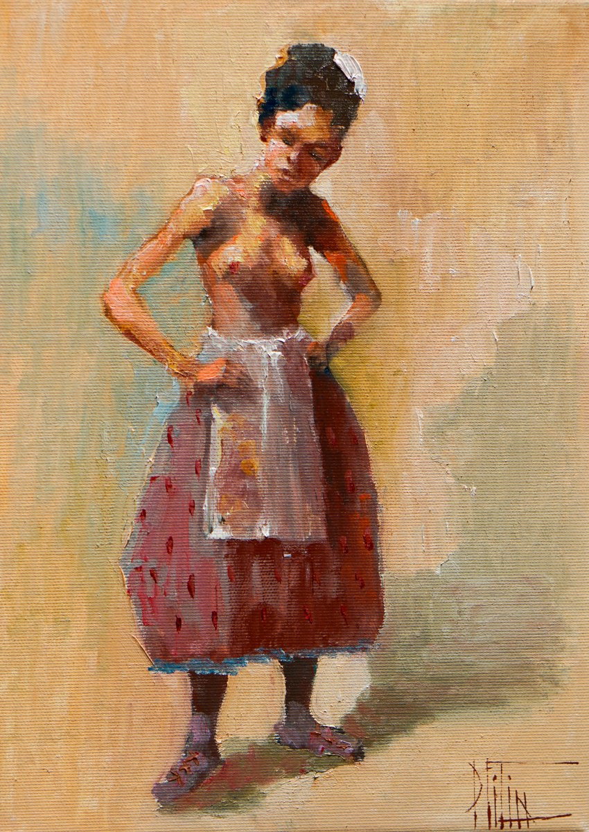 Impressionistic Portrait Oil Painting By Pavel Filin, 10 X 14", E1, Original Artwork