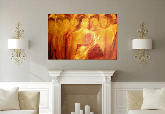 Ensemble of Harmony, Large Painting, Painting with Guitar