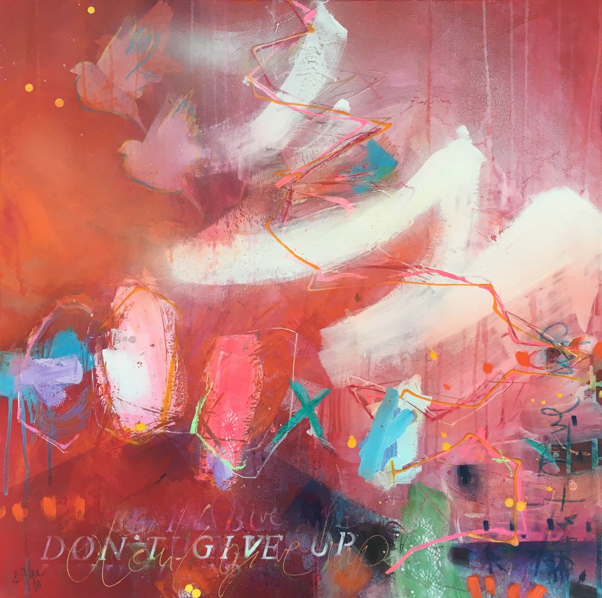 Don’t give up No.2  ( Viva Magenta Collection) by Bea Garding Schubert