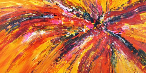 Yellow Red Abstraction E 3 by Peter Nottrott