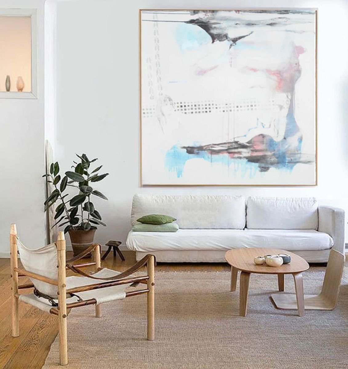 Illustrative Portrait Acrylic Painting By Gugi Goo, 39 X 39, Air Can Hurt You Too, Original Artwork