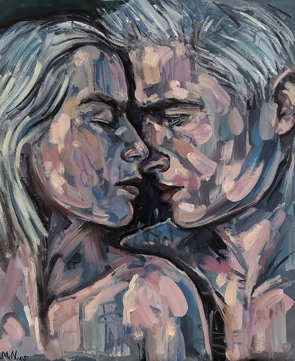 Couple portrait lovers painting by Emmanouil Nanouris