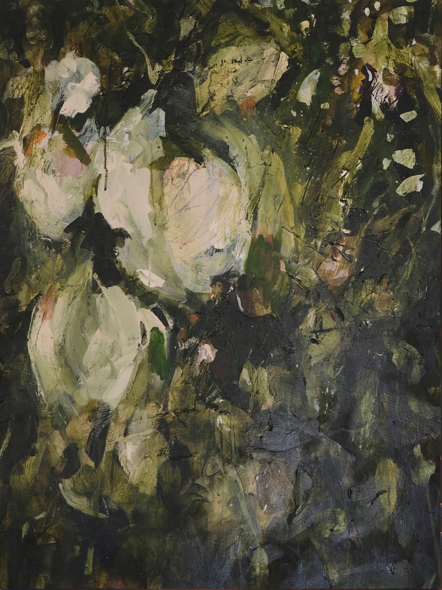 Expressive Abstract Acrylic Painting By Egle Ra, 28 X 38, Holding On Letting Go, Original Artwork