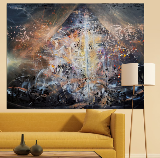 Very large scale beautil mindscape XXL size gigantic painting by Kloska