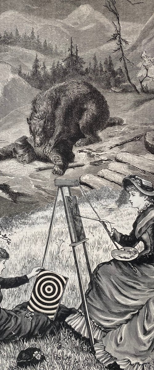 Mary painting a bear by Tudor Evans