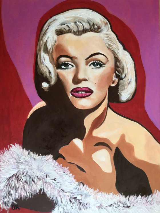 Marilyn Monroe.  Goddess of Hollywood. Portrait. Oil and acrylic on canvas.