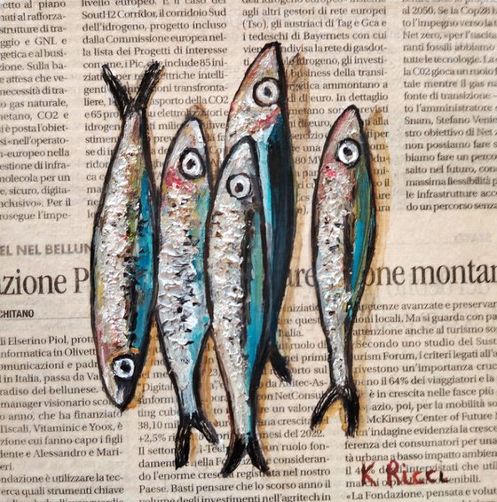 Small Fishes on Newspaper