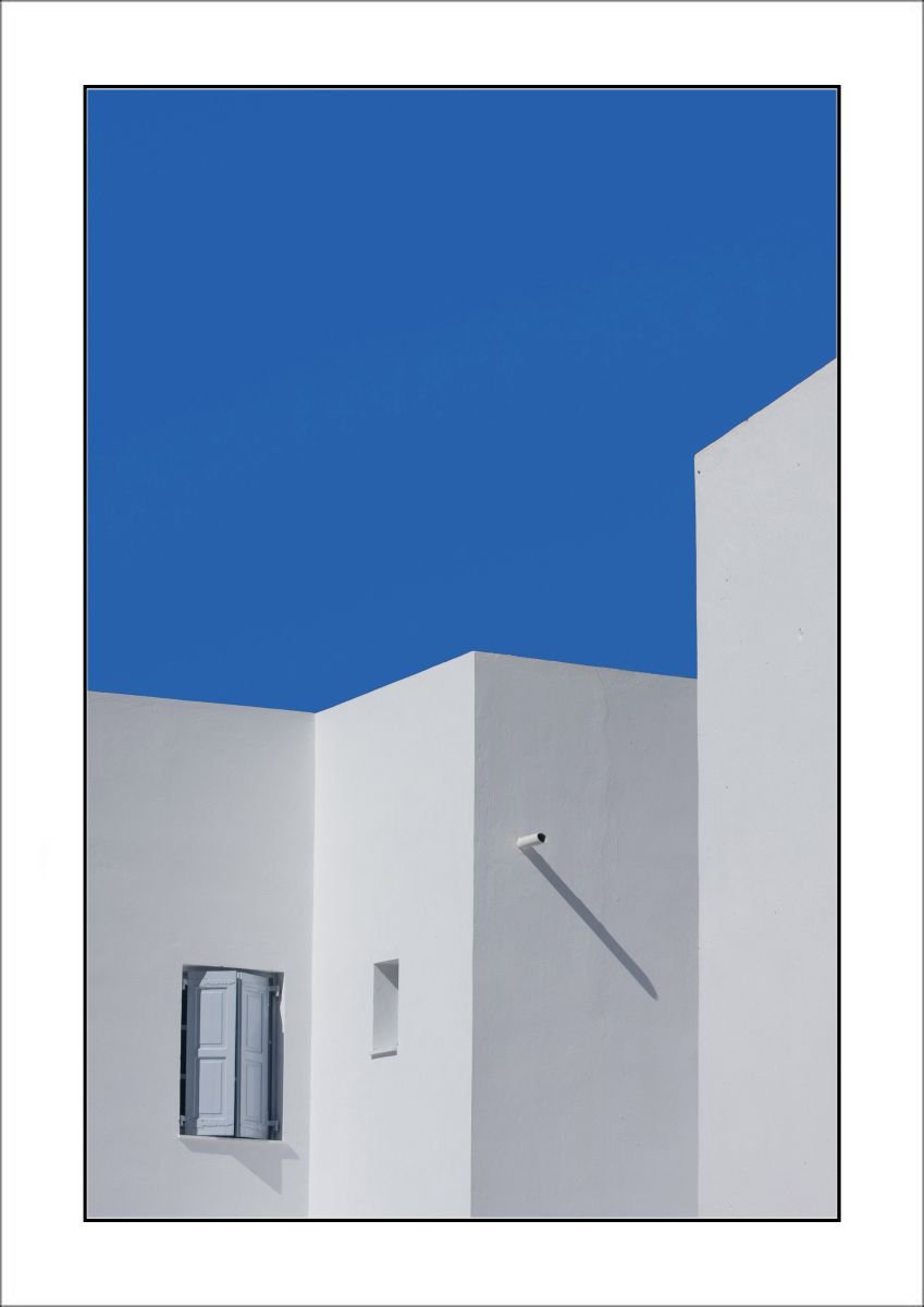 From the Greek Minimalism series: Greek Architectural Detail (Blue and White) # 19, Santor... by Tony Bowall FRPS