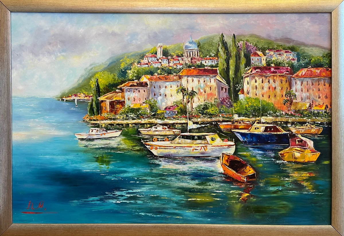 Impressionistic Landscape Oil Painting By Diana Malivani, 51 X 35, Greece, Original Artwork