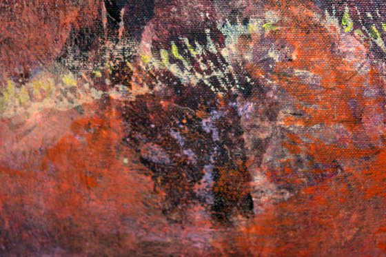 ANCIENT ANCESTRAL WEEDING COSMIC SENERITY LOVE COUPLE INCANDESCENT RUST ATMOSPHERE LARGE MASTERPIECE BY KLOSKA