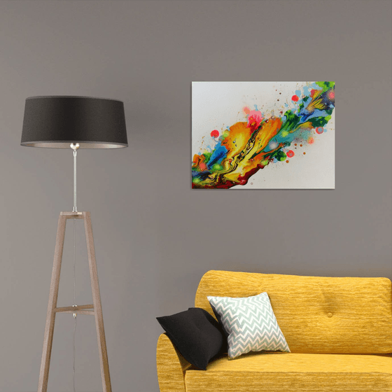 "Flower Melodies" Abstract painting 60 x 80cm