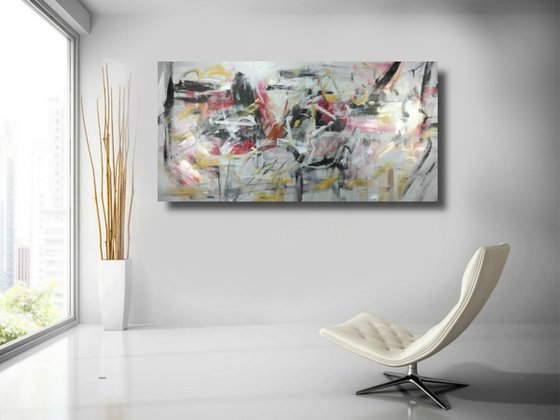 horizon painting on canvas,wall art,original artwork-size-180x90-cm-title-c636