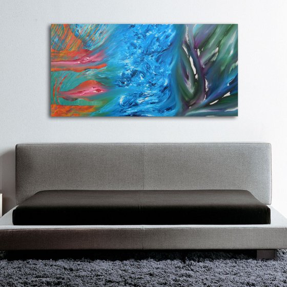 The hope of dissent, 120x60 cm, LARGE XXL, Original abstract oil painting