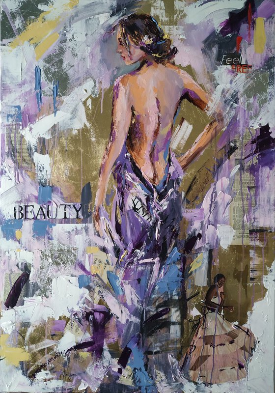 Feel Free -figurative  Painting on canvas