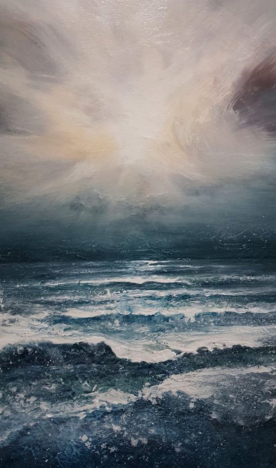 "Waves of Hope" Large painting W80xH80cm