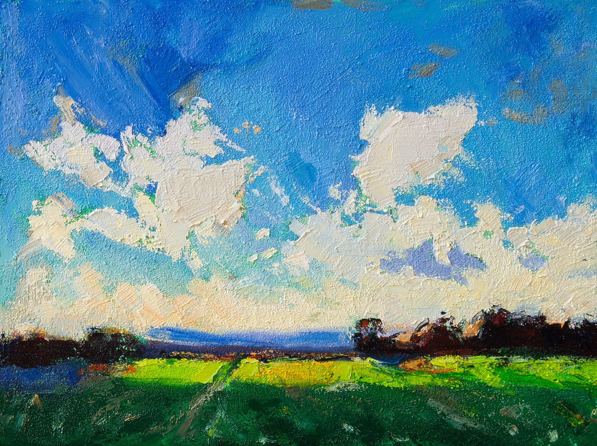 Impressionistic Landscape Oil Painting By Daria Zavadenko, 16 X 12, Where The Sunrise Begins, Original Artwork