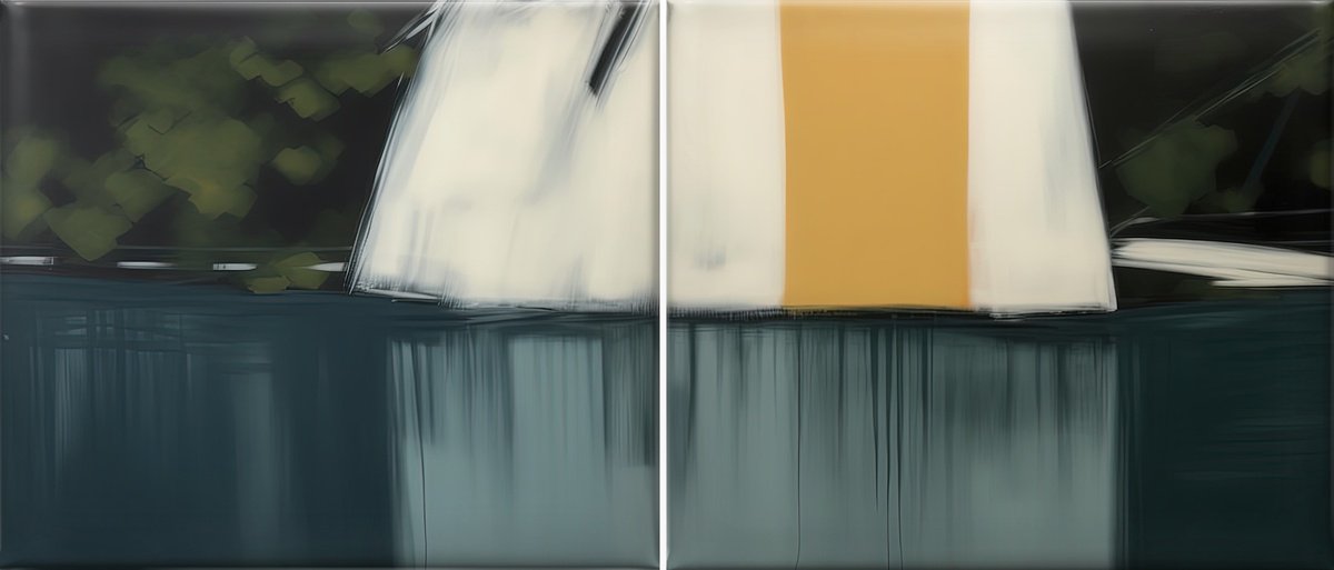 Diptych - Still Sailing” By V+V Kniazievi, 98 X 43, Artwork For Sale On Artfinder