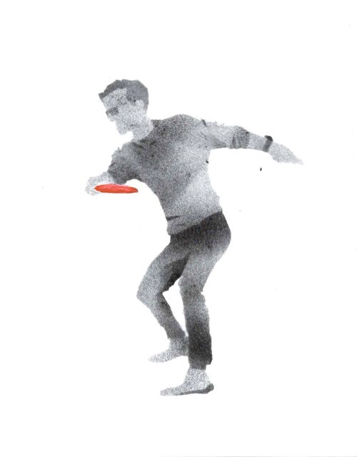 Discgolf sportsmen figure 1 - print by Anna Boginskaia