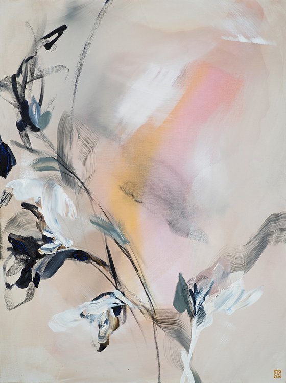 Blush, Ink and Ivory Triptych