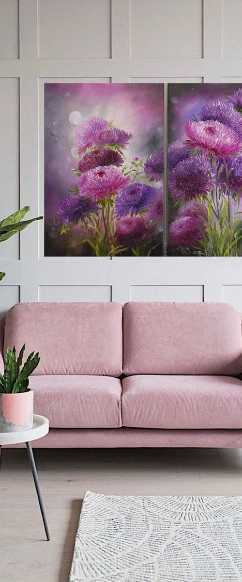 Asters flowers by Tetiana Tiplova