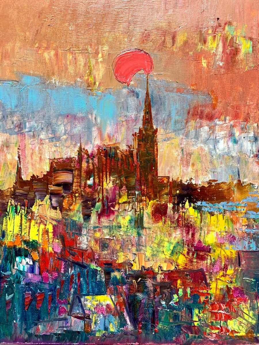 Abstract - Old Town By Roman Sleptsuk, 16 X 20, Artwork For Sale On Artfinder