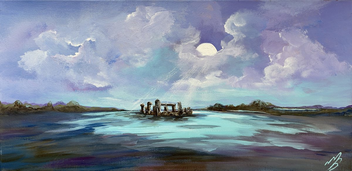 Moonlight over Stonehenge by Marja Brown