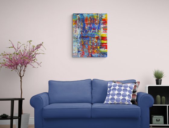 55x70 cm | 21.5x27.5″ Colorful abstract painting Original canvas art