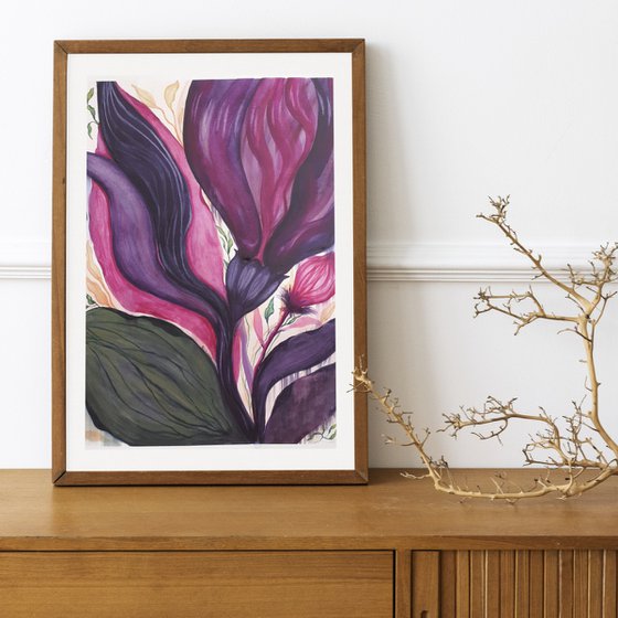 'Tulip' Original Watercolour Painting approx. 16" x 12"