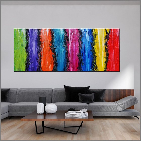 Colourfornication 240cm x 100cm Huge Texture Abstract Art