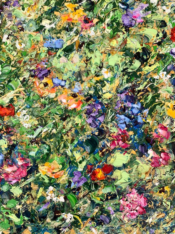 Colorful flowers field